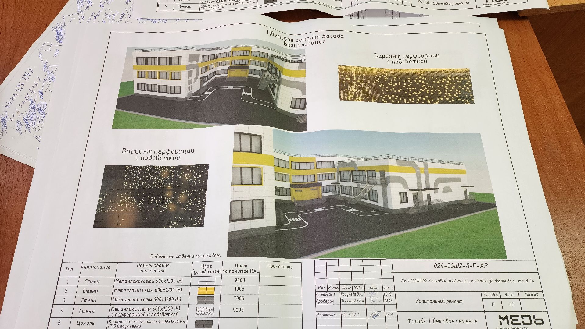 Капитальный ремонт школы, Школа, Фасад, Лобня ,