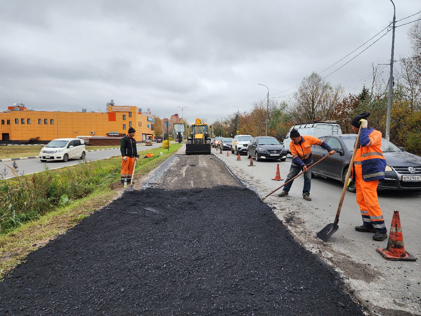 раменское, дороги, ямочный ремонт на донинском шоссе,