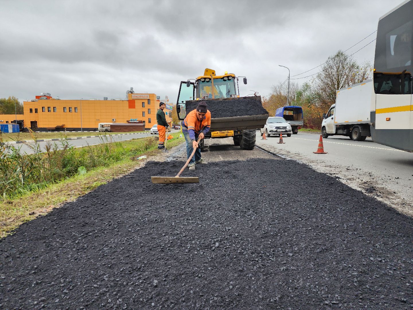 раменское, дороги, ямочный ремонт на донинском шоссе,