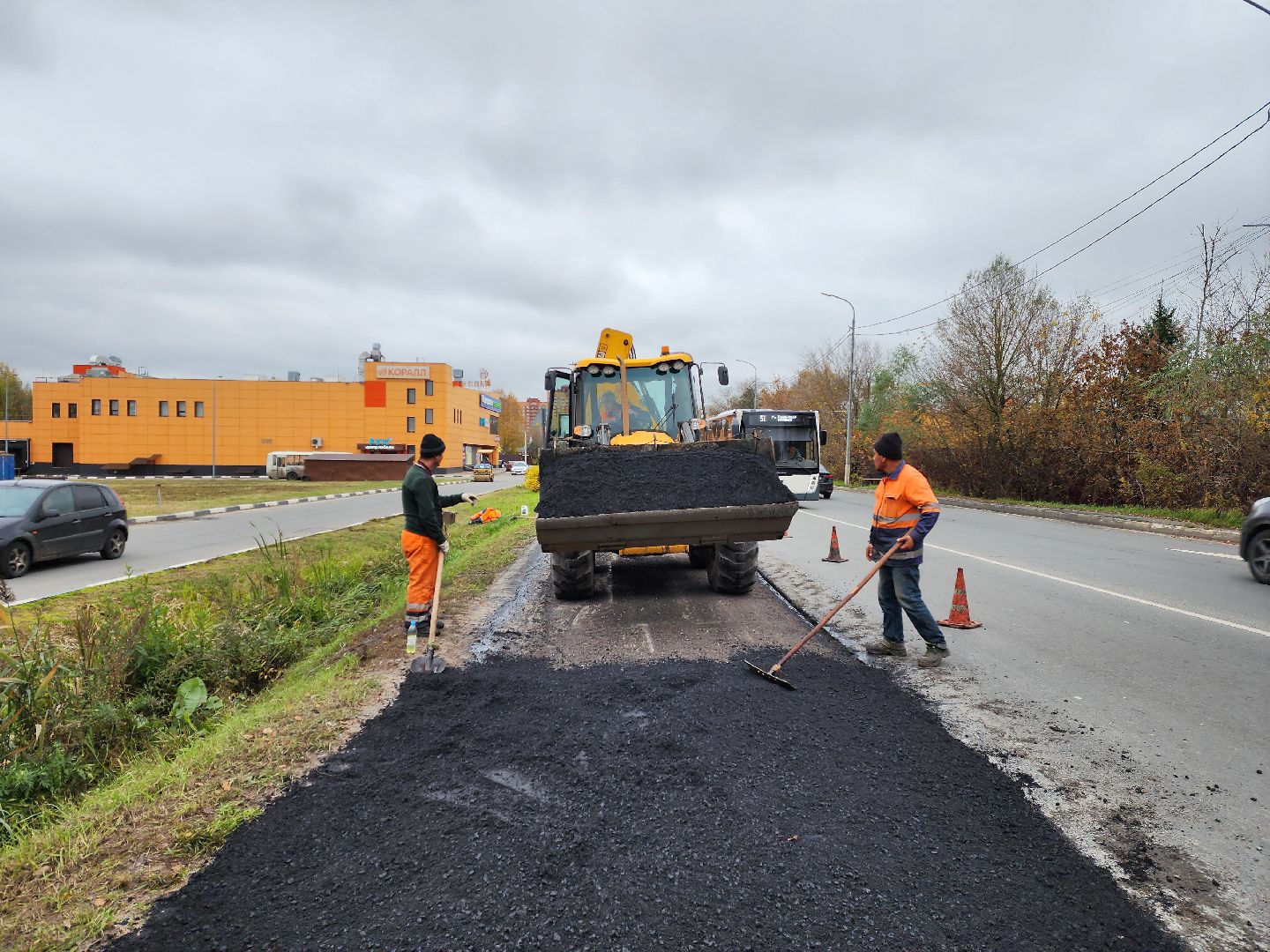 раменское, дороги, ямочный ремонт на донинском шоссе,