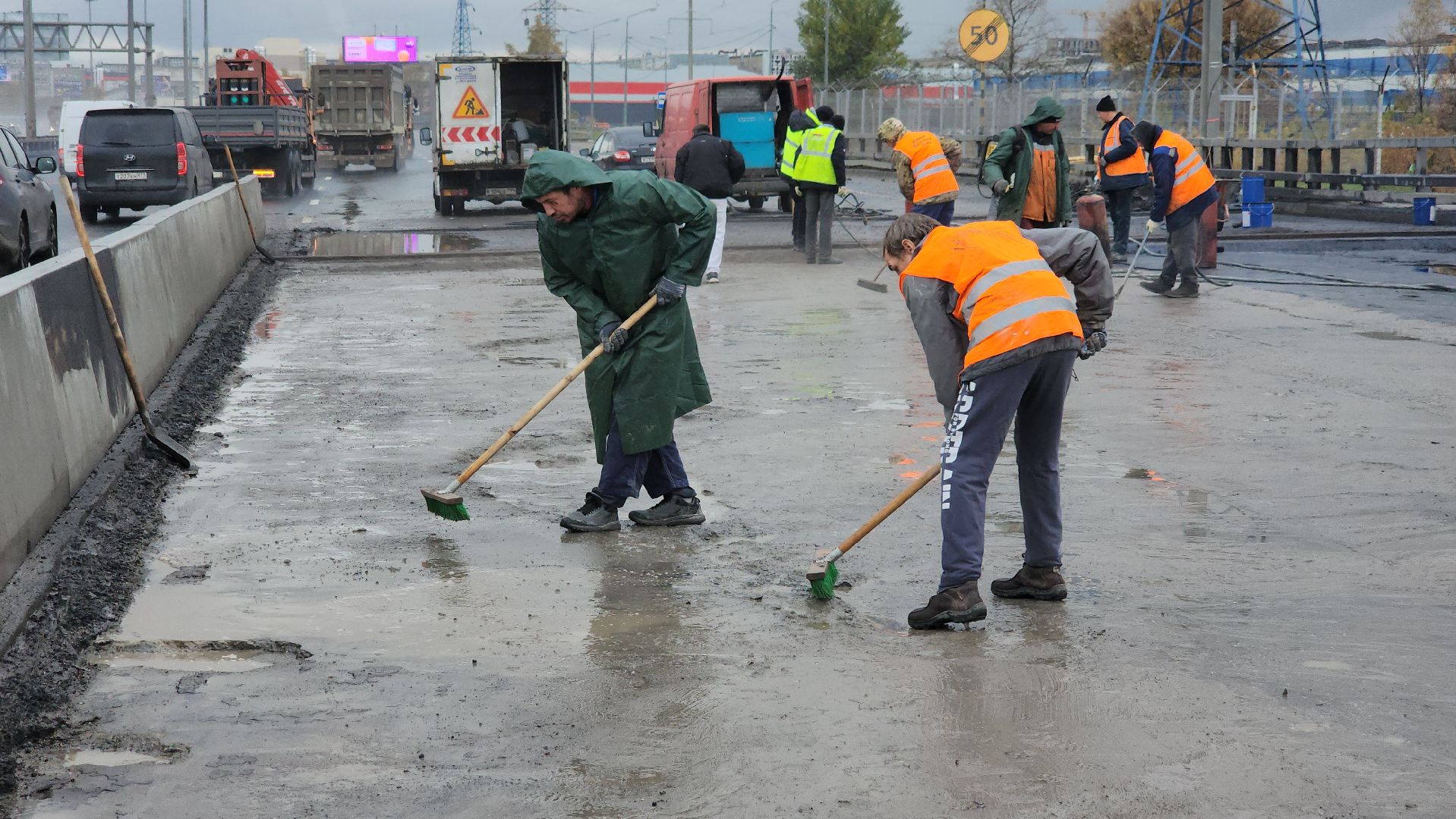 ремонт моста в мытищах, мост через яузу, перекрытие движения,