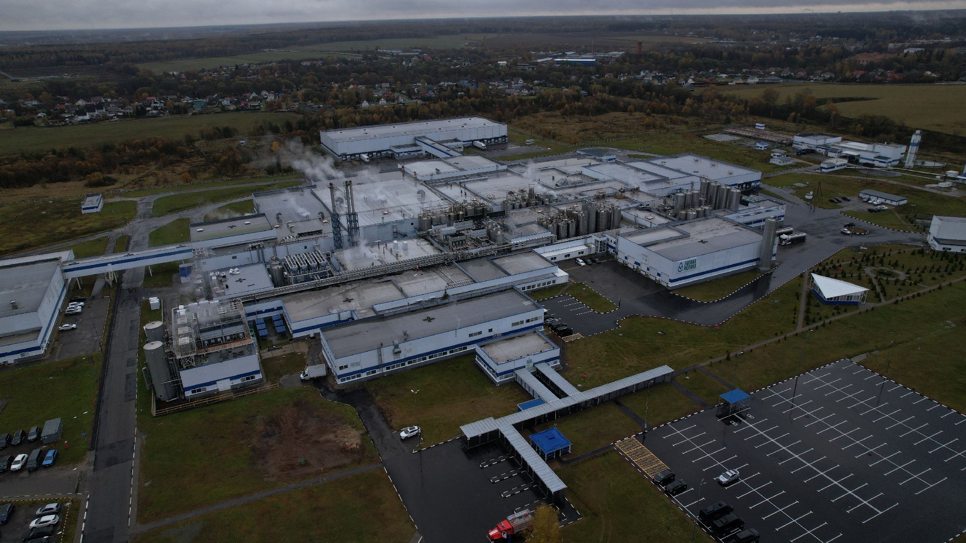 видео с коптера, молочный комбинат в чехове,