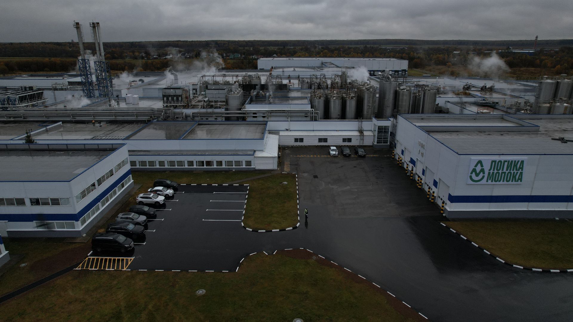 видео с коптера, молочный комбинат в чехове,