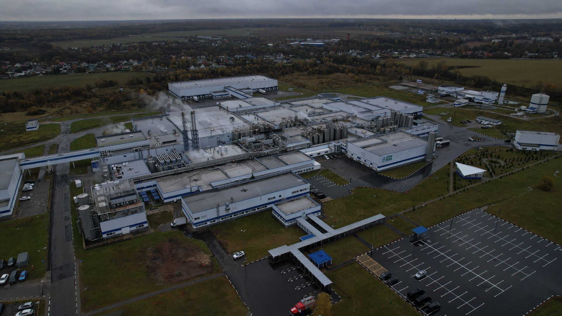 видео с коптера, молочный комбинат в чехове,