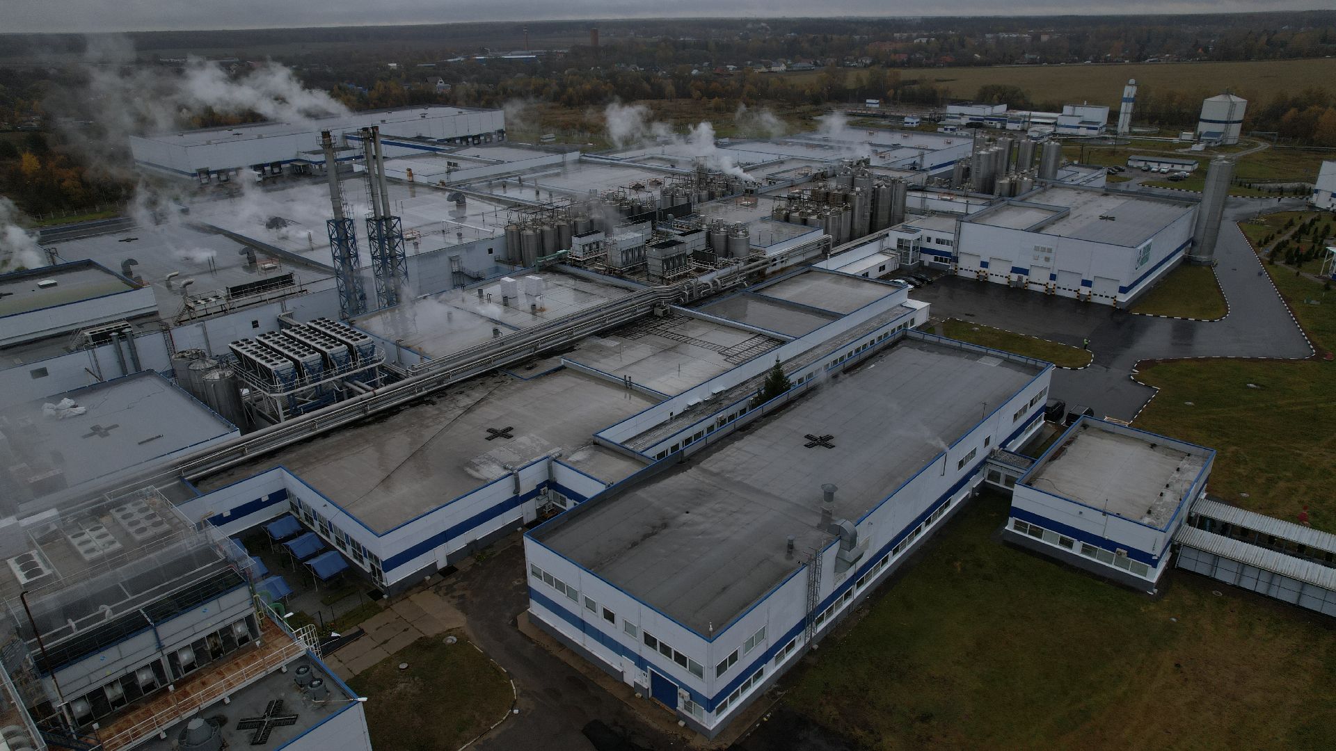 видео с коптера, молочный комбинат в чехове,