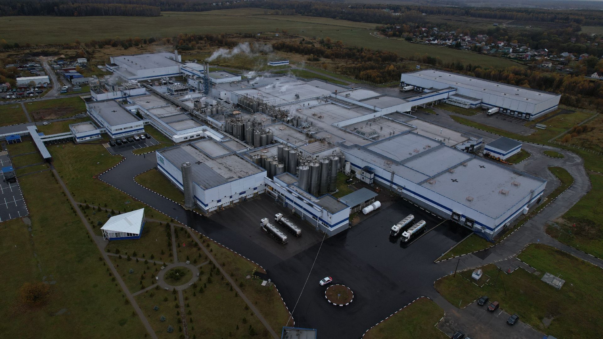 видео с коптера, молочный комбинат в чехове,