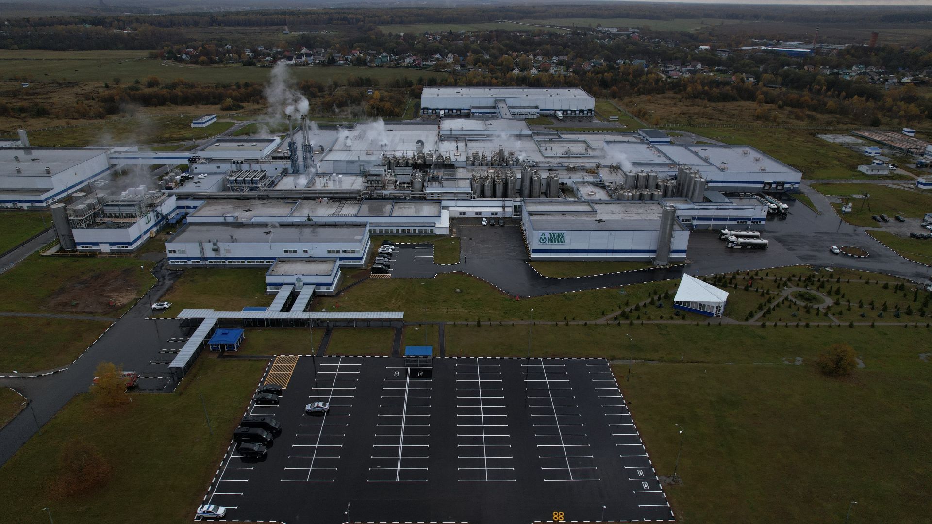 видео с коптера, молочный комбинат в чехове,