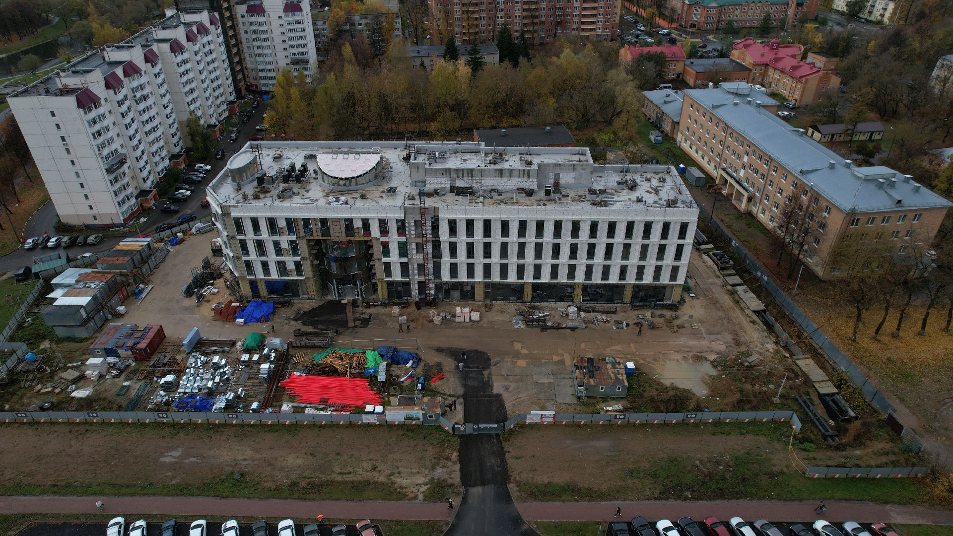 видео с коптера, детская поликлиника чехов,