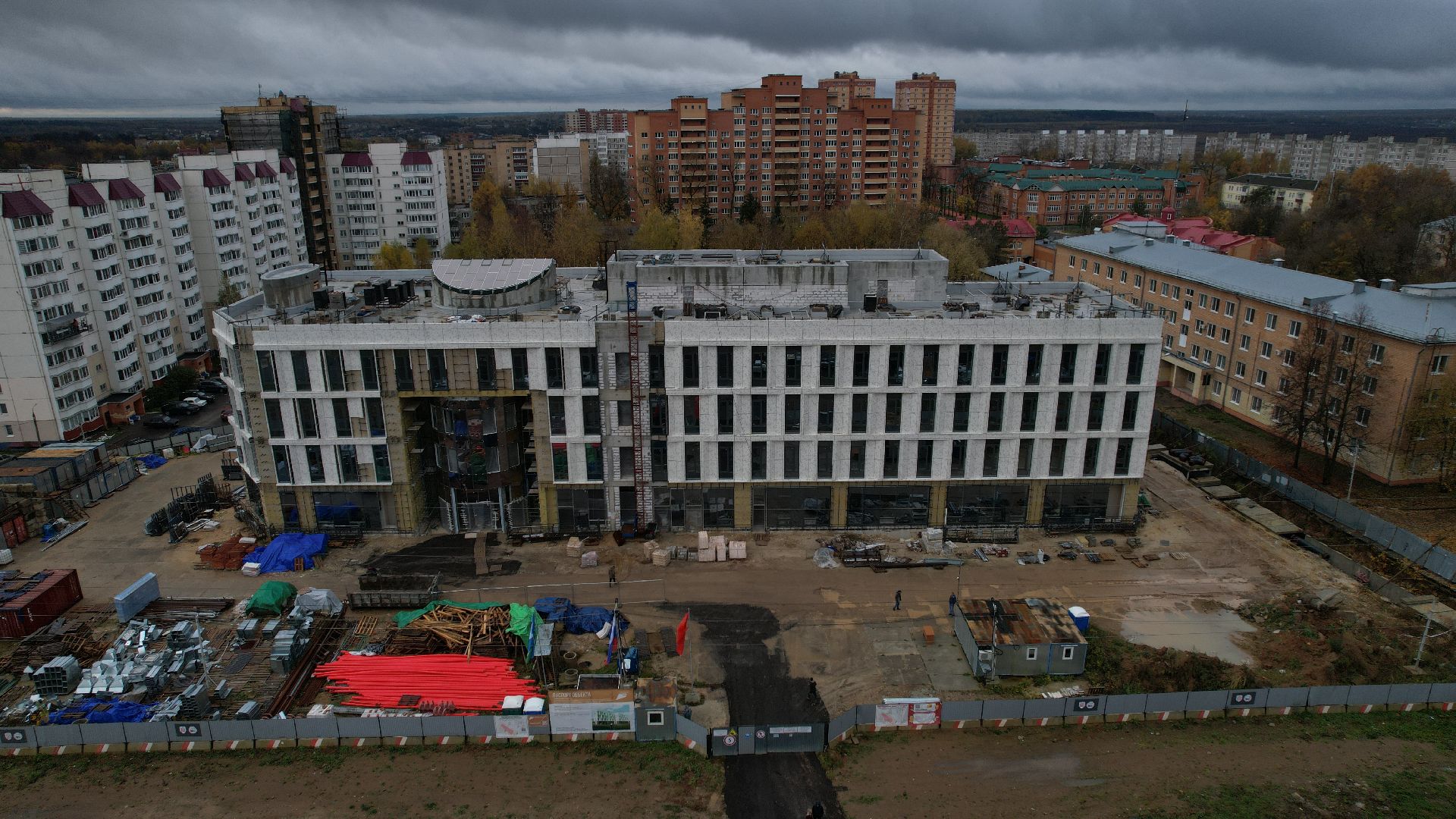 видео с коптера, детская поликлиника чехов,