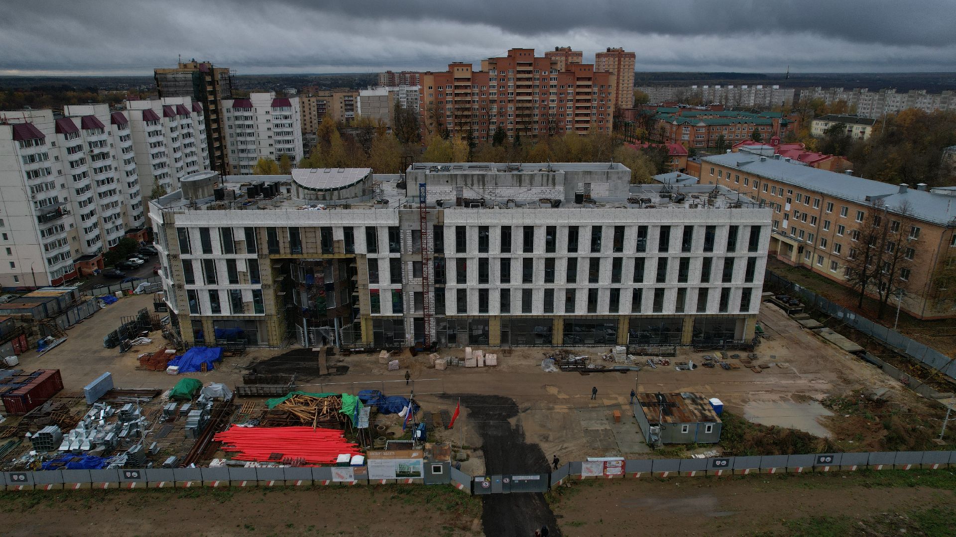 видео с коптера, детская поликлиника чехов,