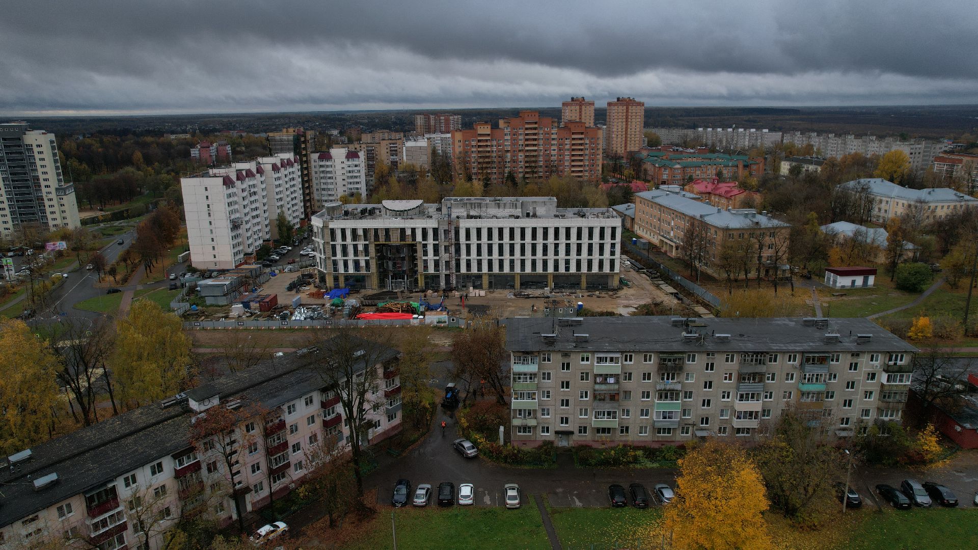 видео с коптера, детская поликлиника чехов,