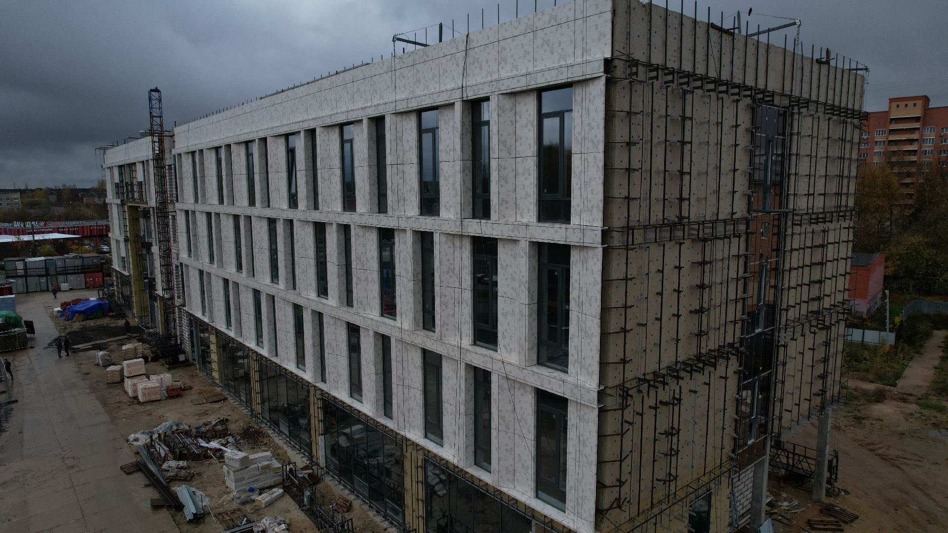 видео с коптера, детская поликлиника чехов,