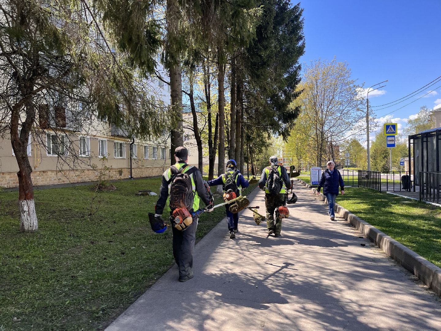 Шаховская, трава, коммунальные службы