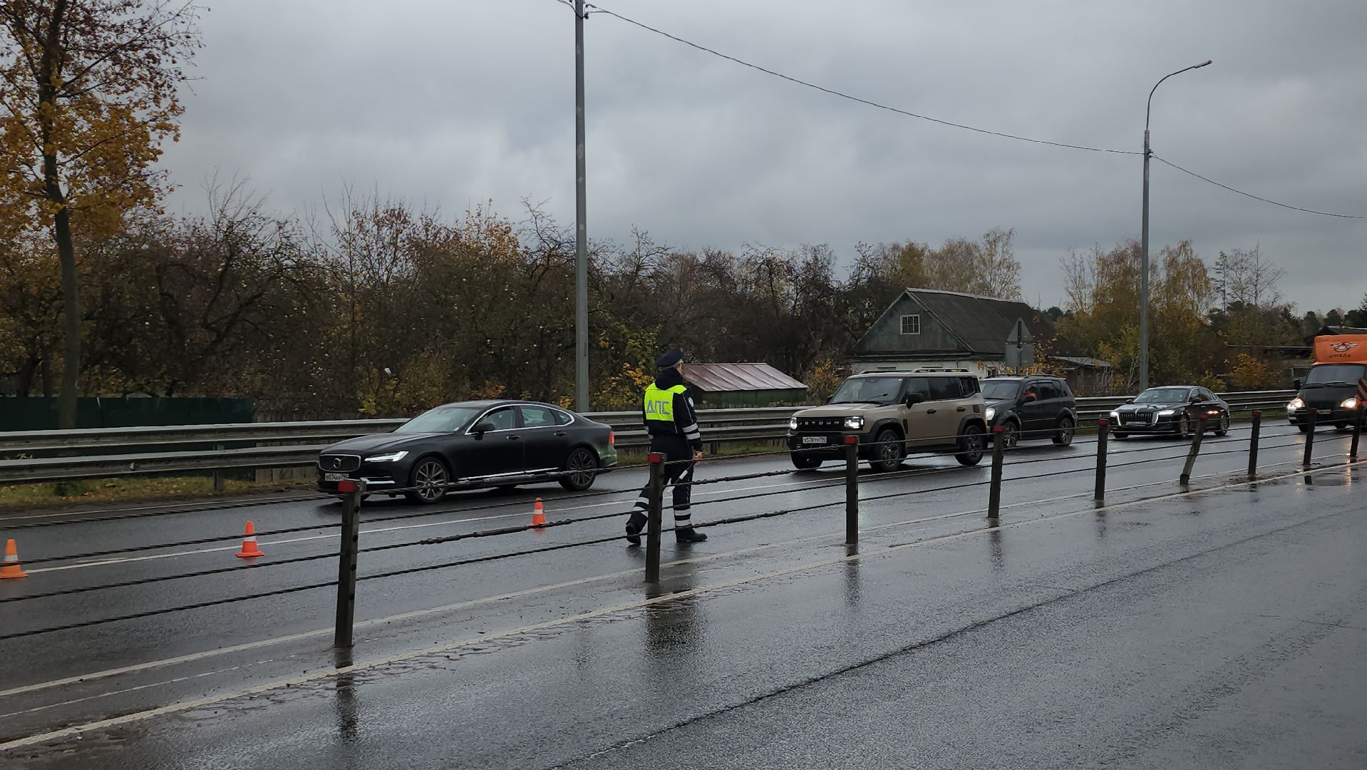 пушкино, Пожар на складе, перекрытие движения,