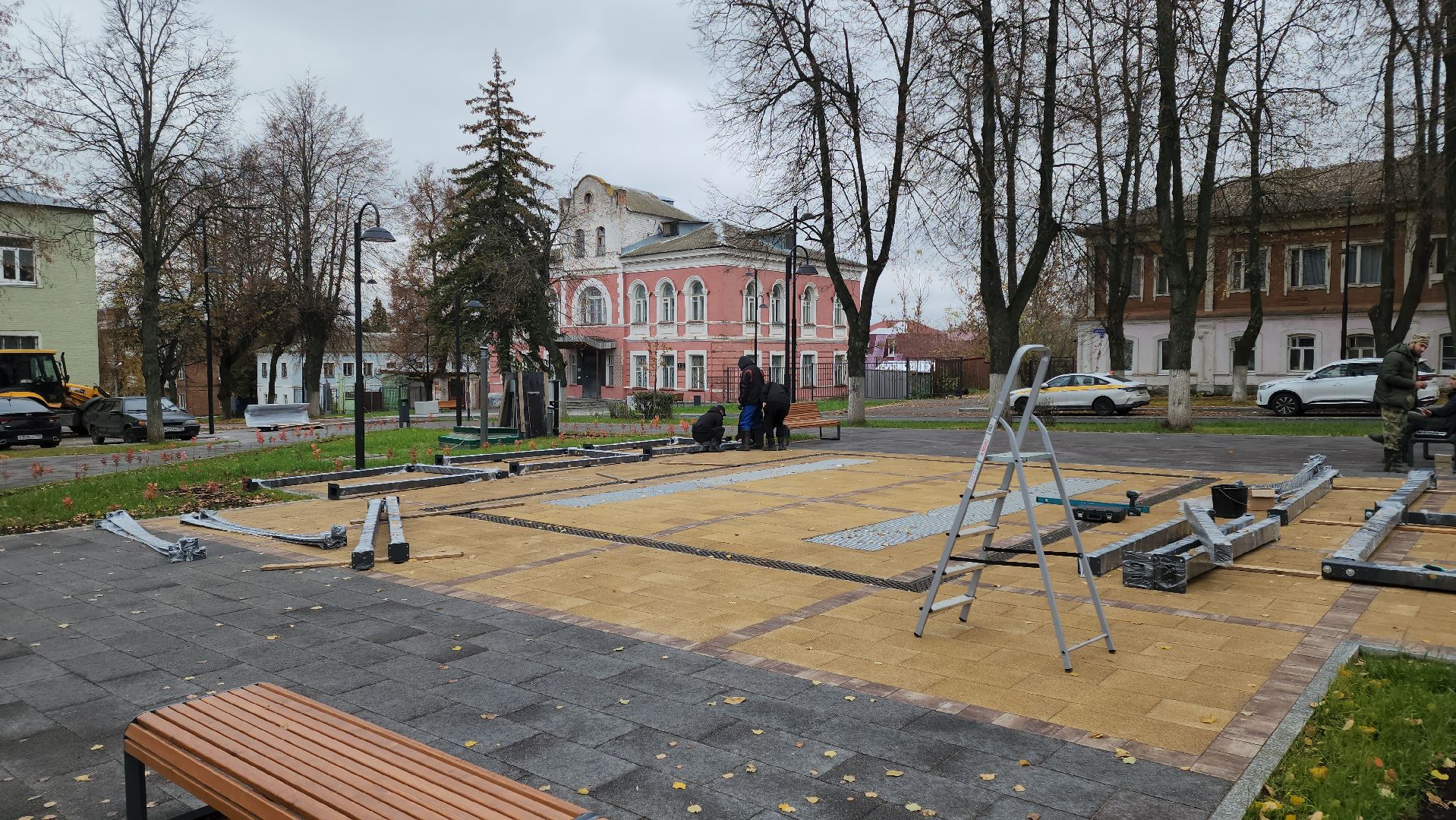 кашира, благоустройство, историческая часть города, укладка асфальта, летний сад, сквер пушкина, освещение, озеленение,