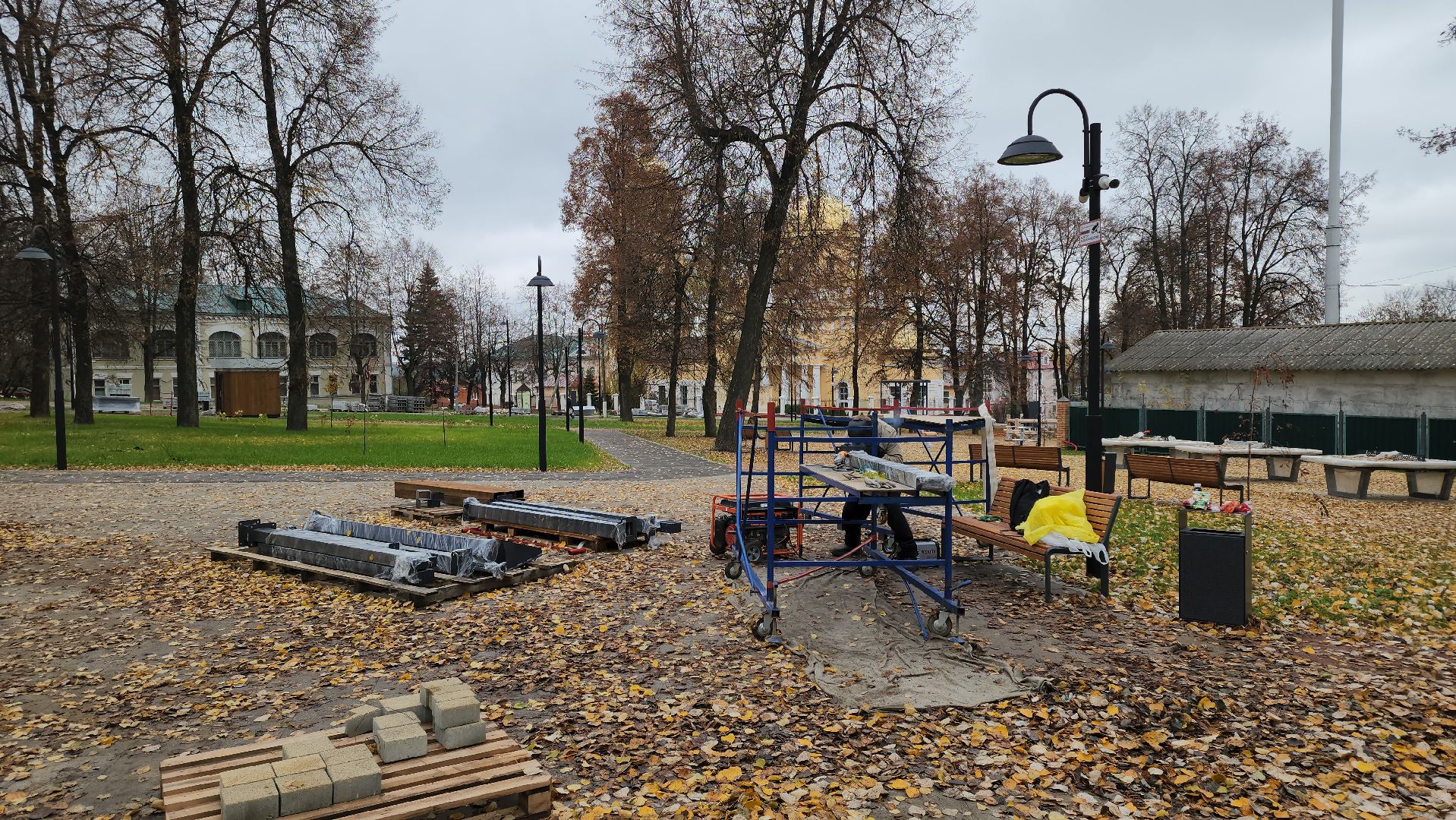 кашира, благоустройство, историческая часть города, укладка асфальта, летний сад, сквер пушкина, освещение, озеленение,