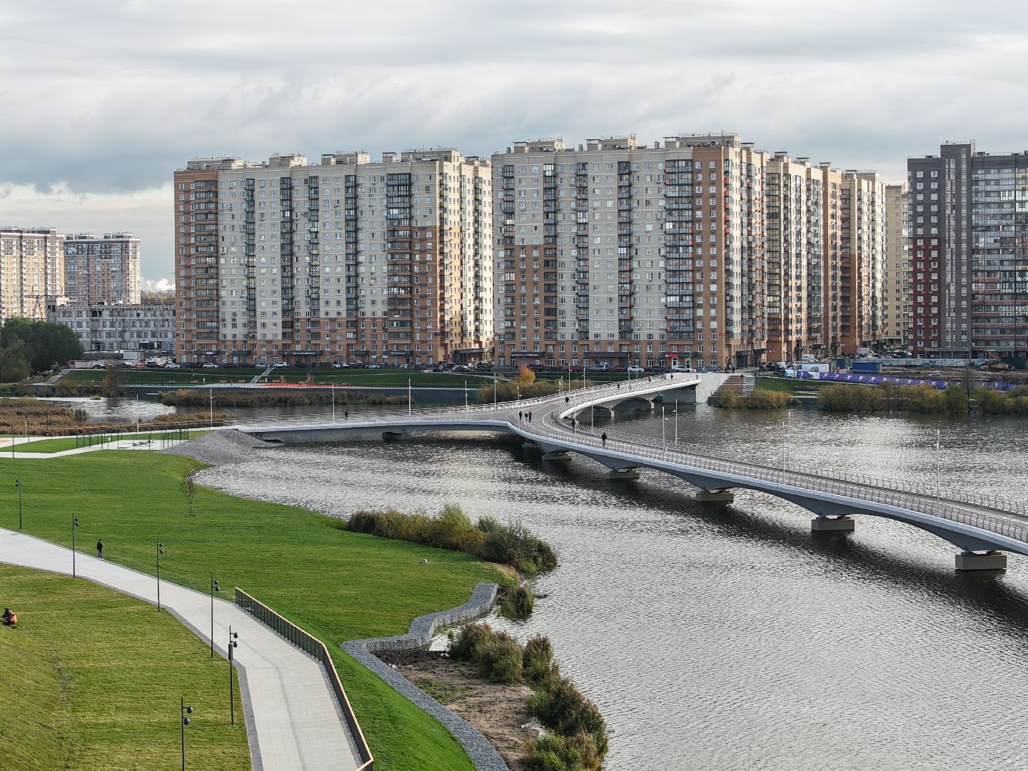 видео с коптера, парк дружба, благоустройство в люберцах,