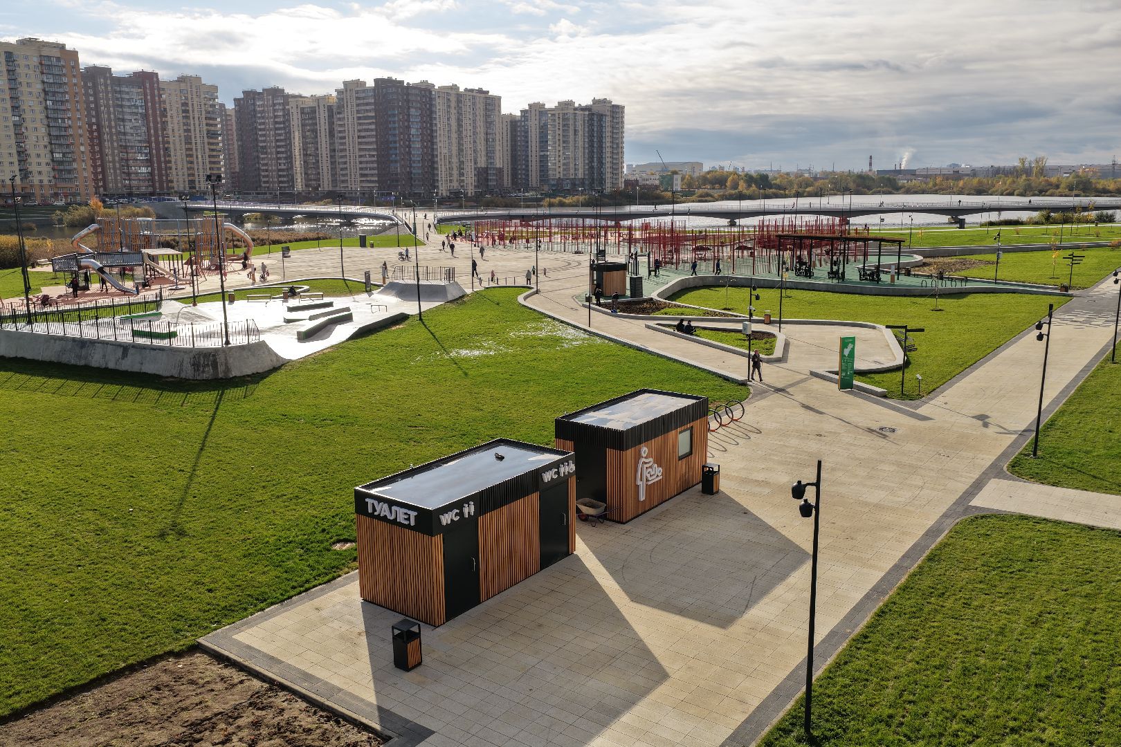 видео с коптера, парк дружба, благоустройство в люберцах,