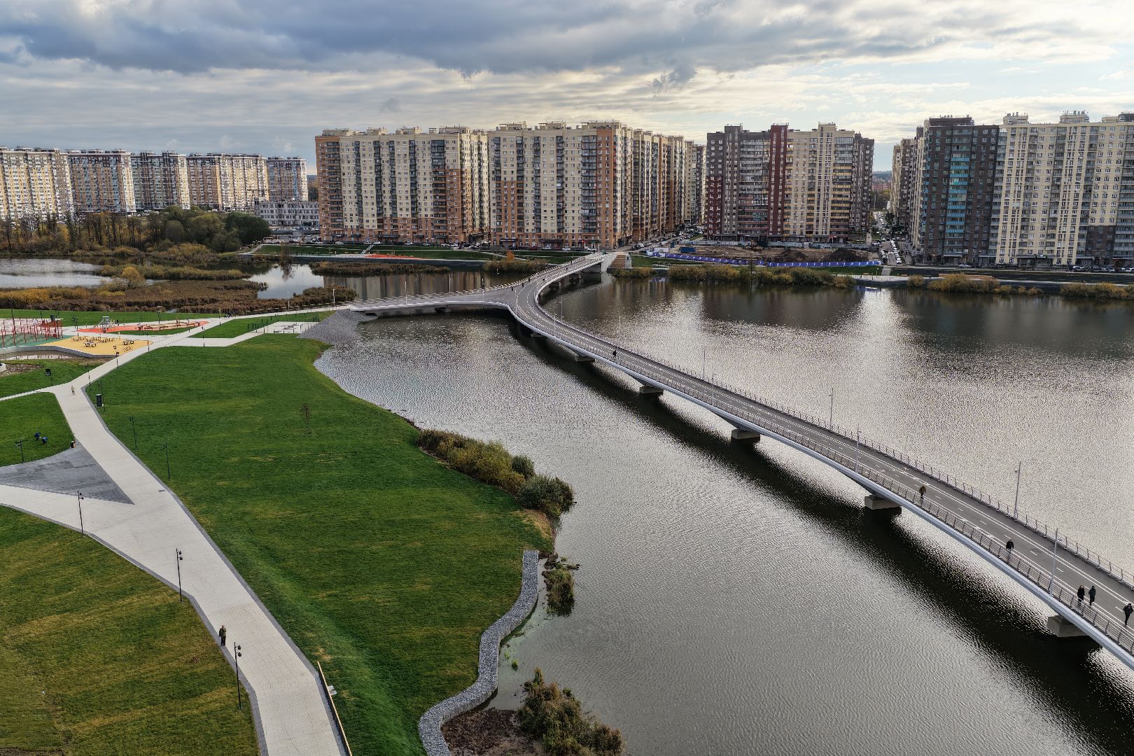 видео с коптера, парк дружба, благоустройство в люберцах,
