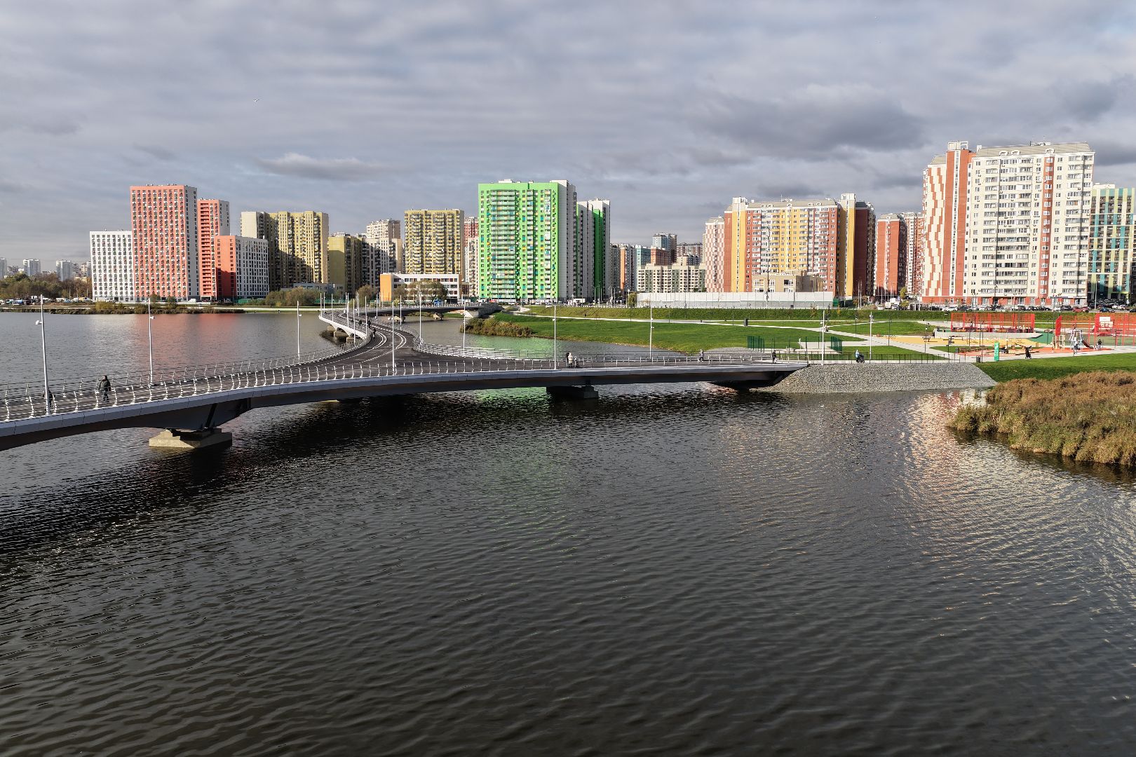 видео с коптера, парк дружба, благоустройство в люберцах,