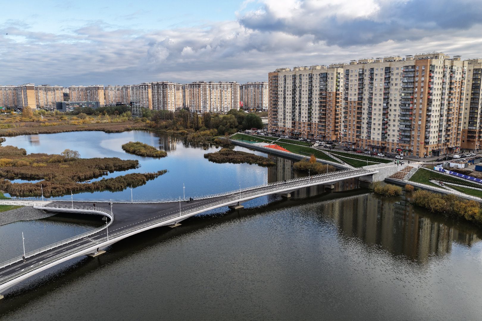 видео с коптера, парк дружба, благоустройство в люберцах,