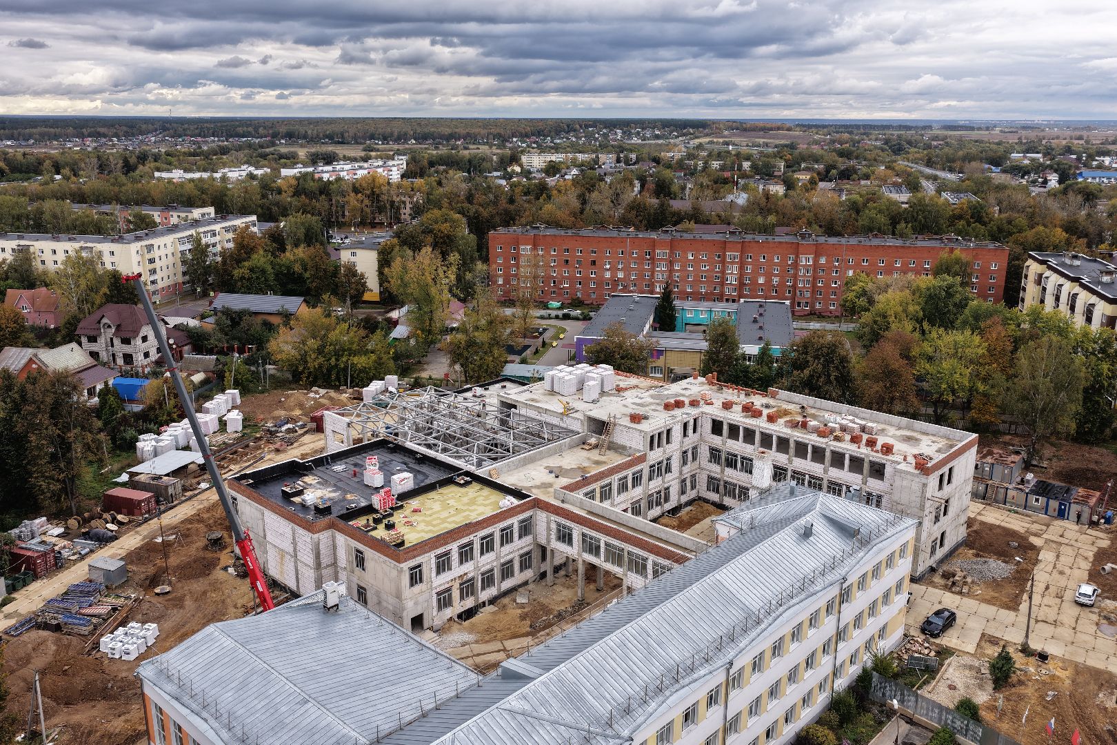 видео с коптера, бронницкий лицей,