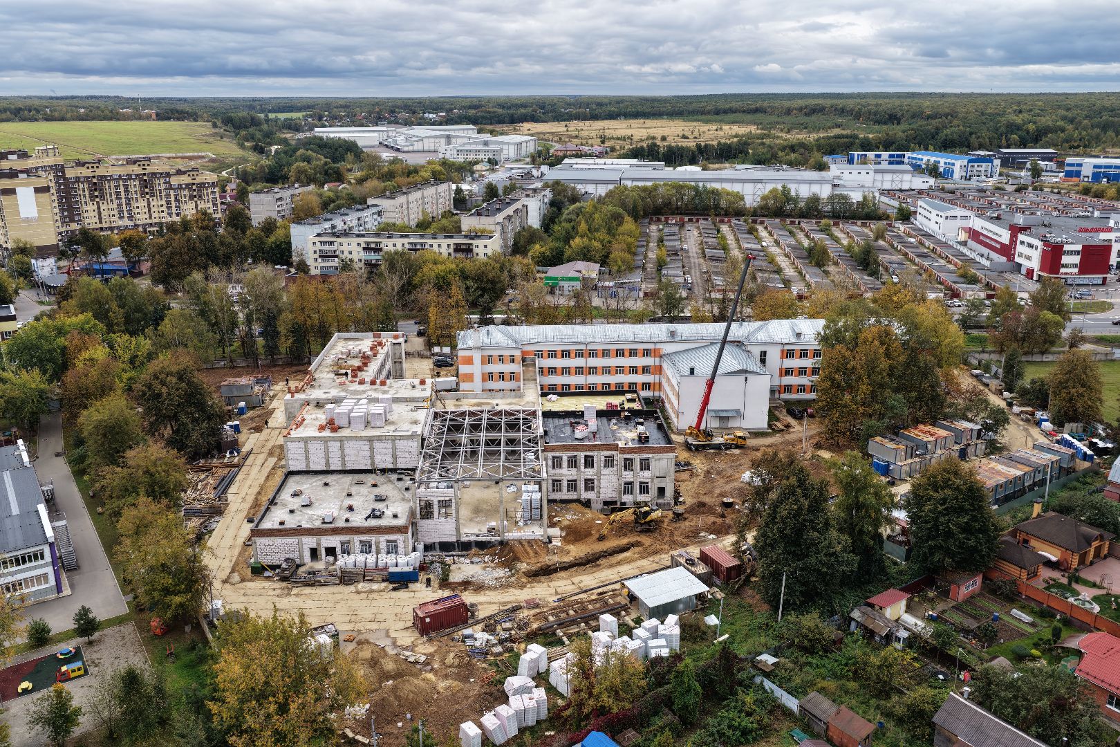 видео с коптера, бронницкий лицей,