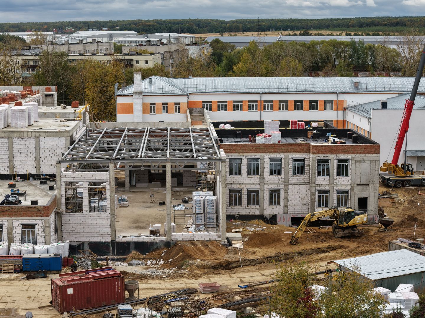 видео с коптера, бронницкий лицей,