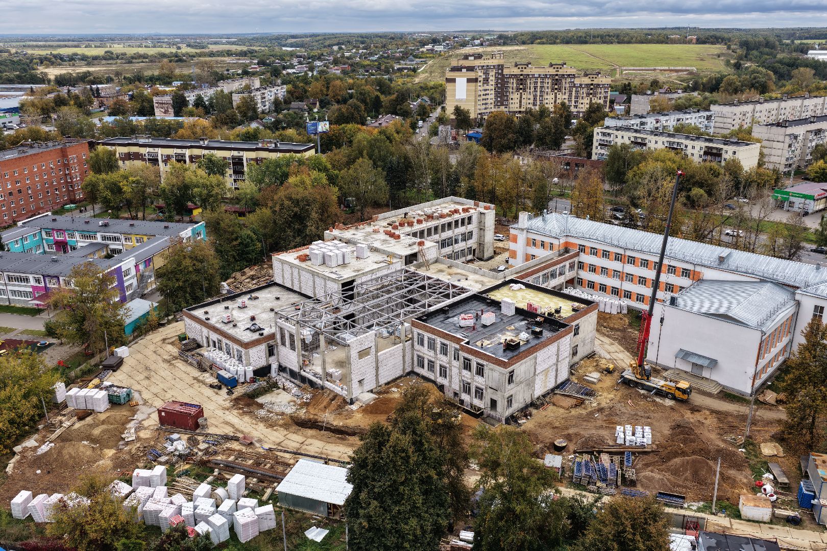 видео с коптера, бронницкий лицей,