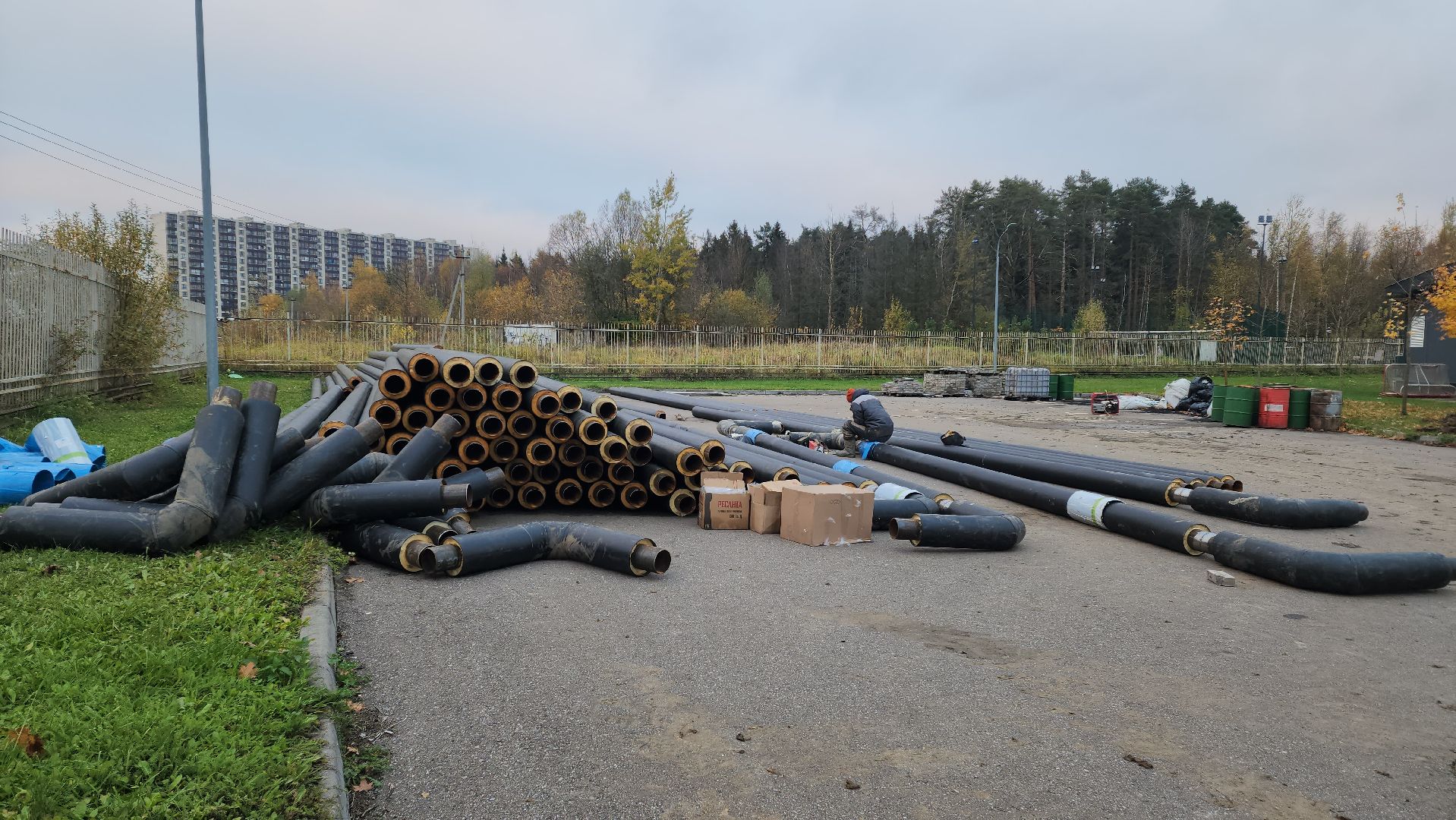 Спорт , Стадион Москвич, Лобня, Подогрев футбольного поля ,