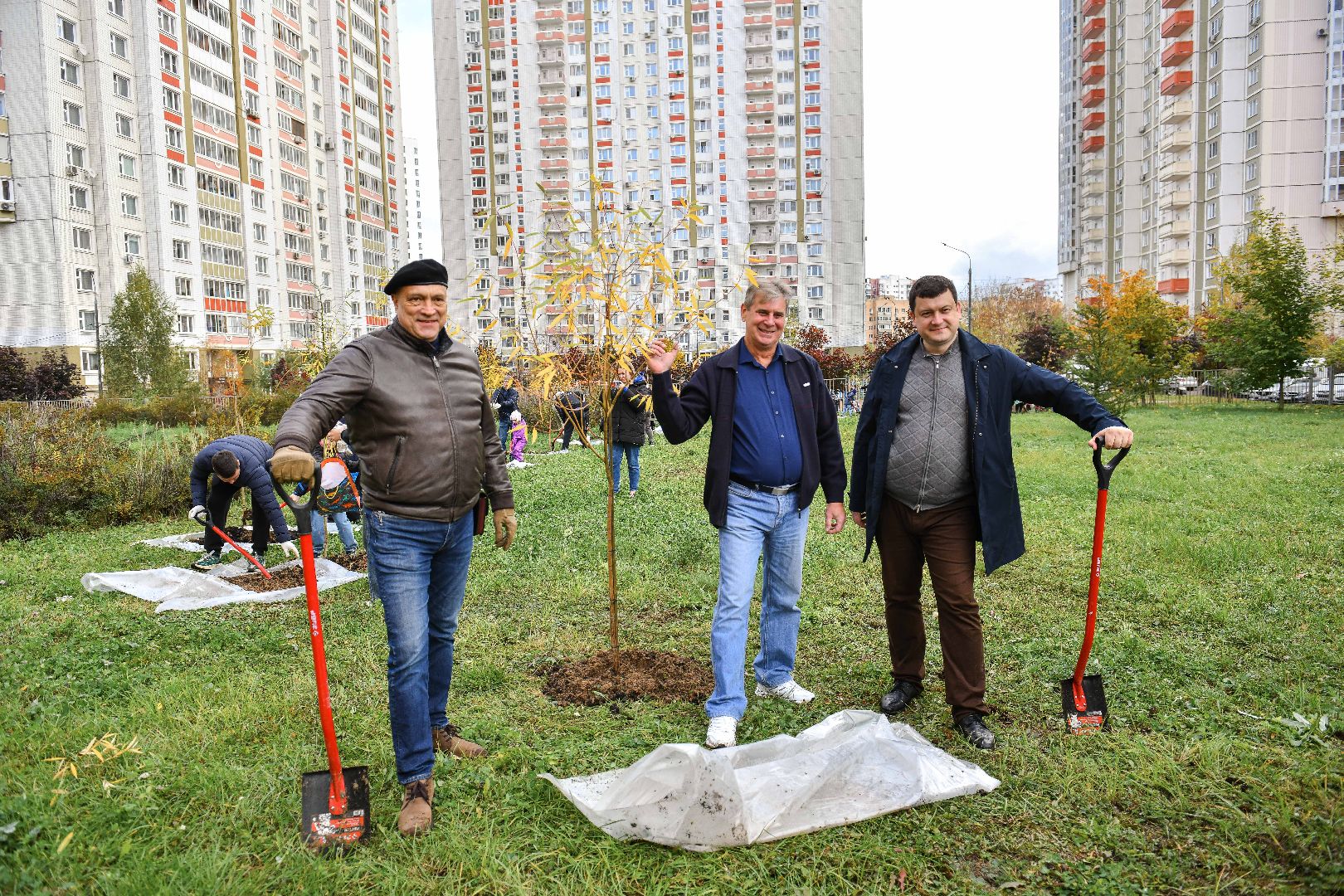 отцы, дети, эко, акция, деревья,