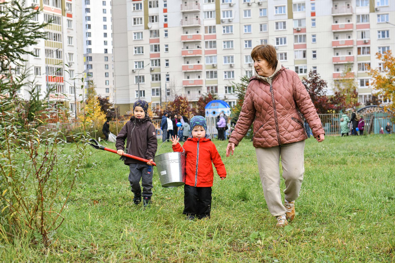 отцы, дети, эко, акция, деревья,