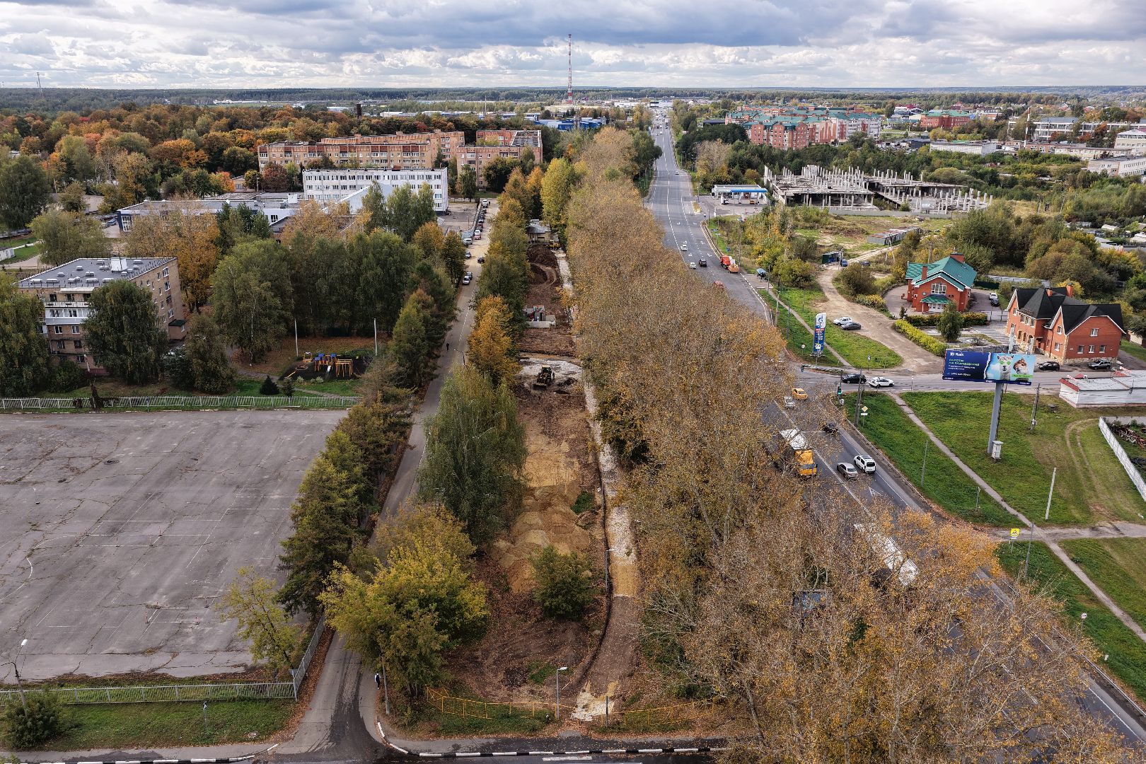 видео с коптера, сквер в бронницах, благоустройство в бронницах,