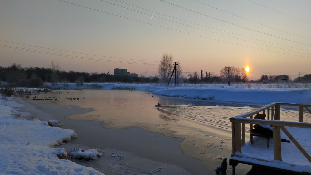 спорт, плавание, Пушкино, Пушкинский, Зима в Подмосковье, зимнее плавание,