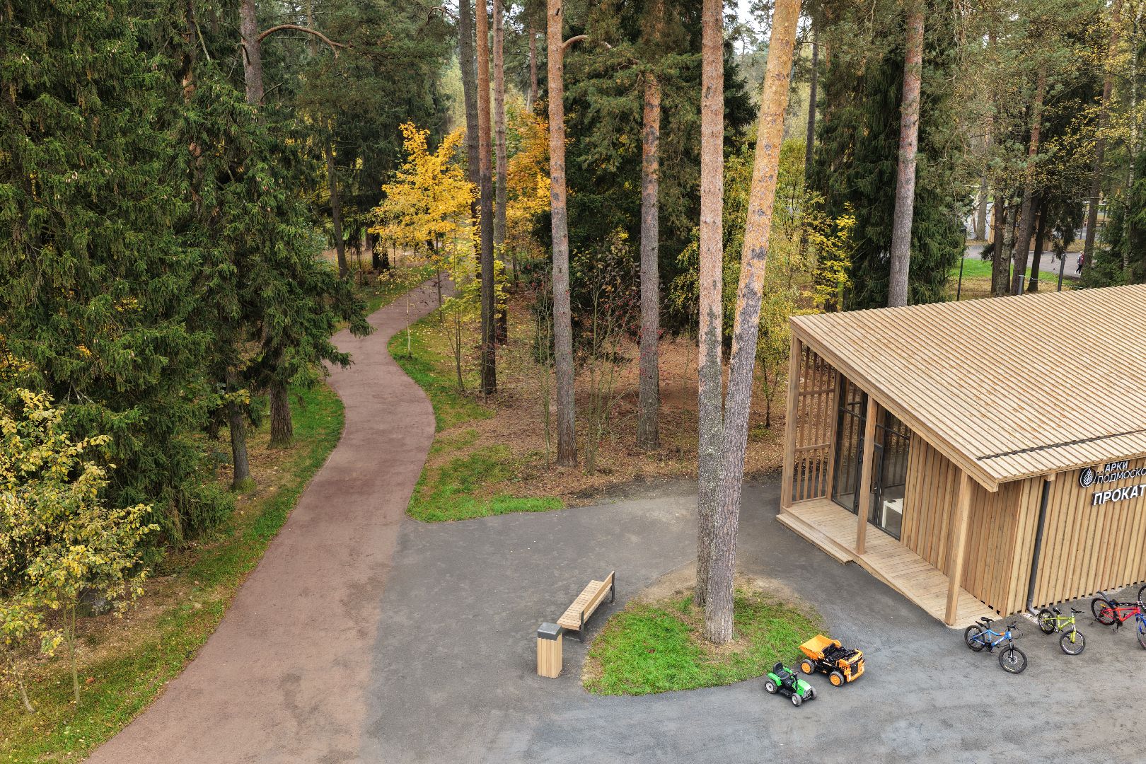 видео с коптера, банный лес,  благоустройство 2025,