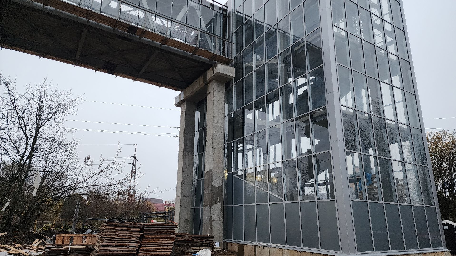 надземный переход, Переход над жд, Лобня,