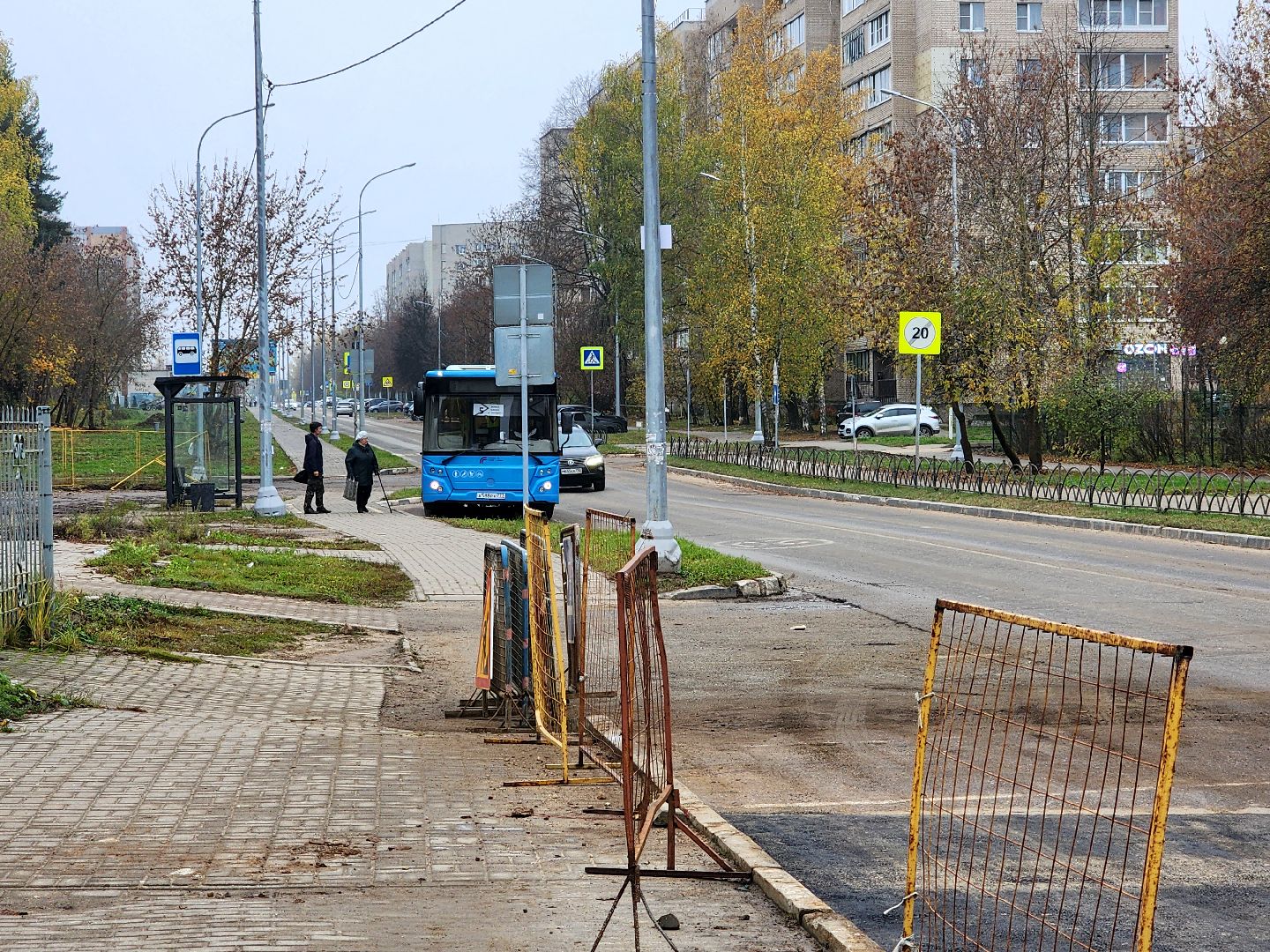 дубна, ремонт дороги, дорожное движение, общественный транспорт,