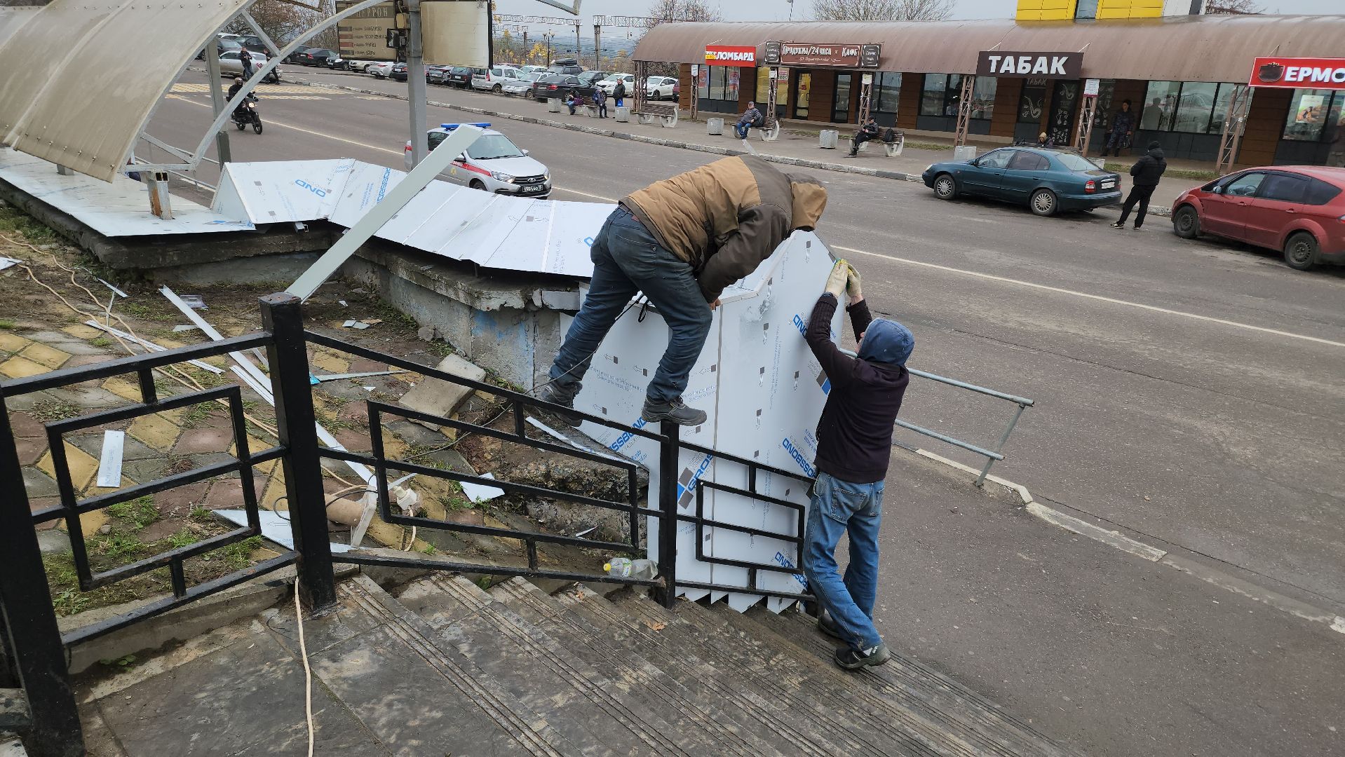 кашира, вокзал, благоустройство, подпорная стена, фасад, полимерные материалы, ремонт, вентилируемый фасад,