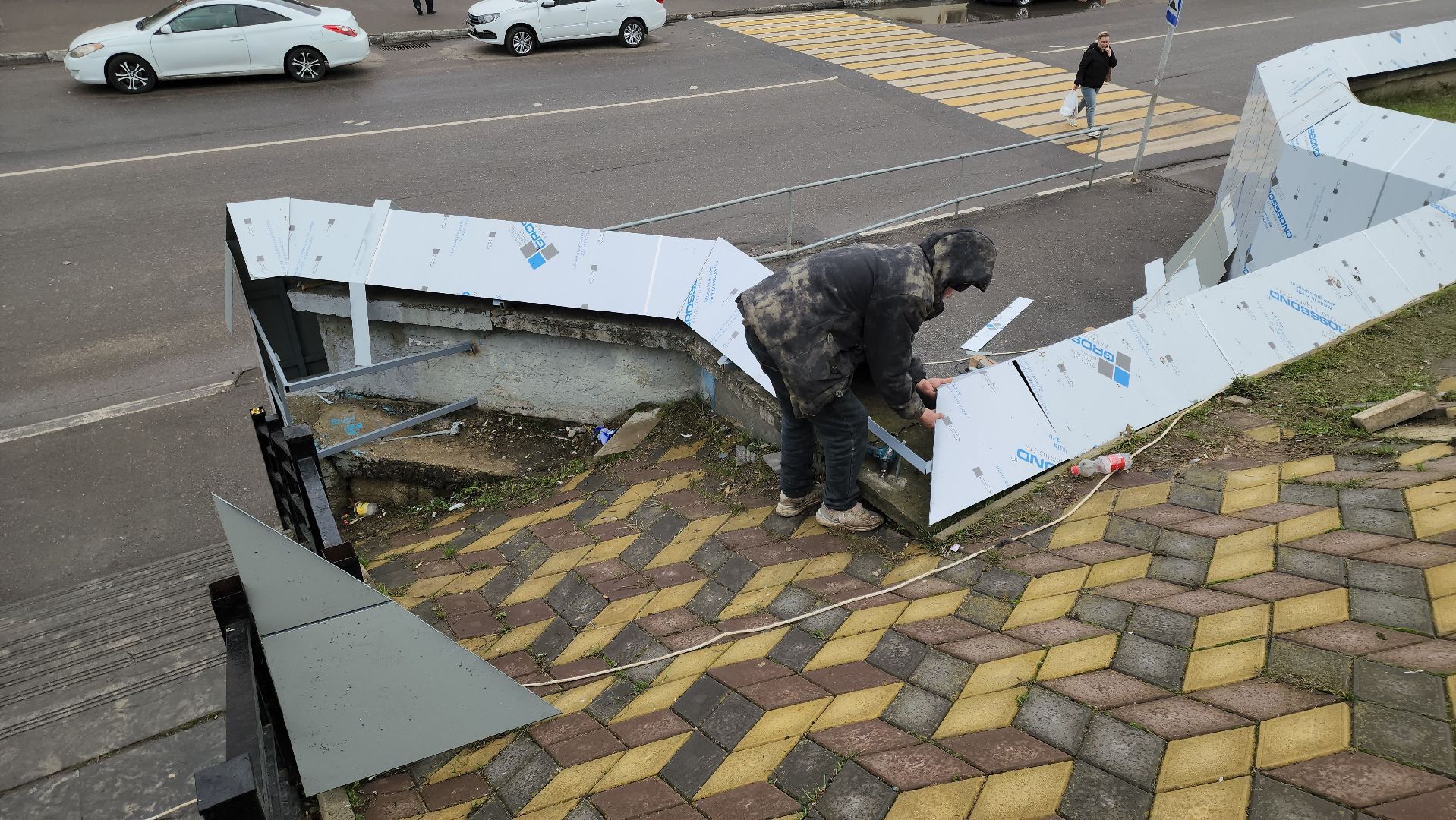 кашира, вокзал, благоустройство, подпорная стена, фасад, полимерные материалы, ремонт, вентилируемый фасад,