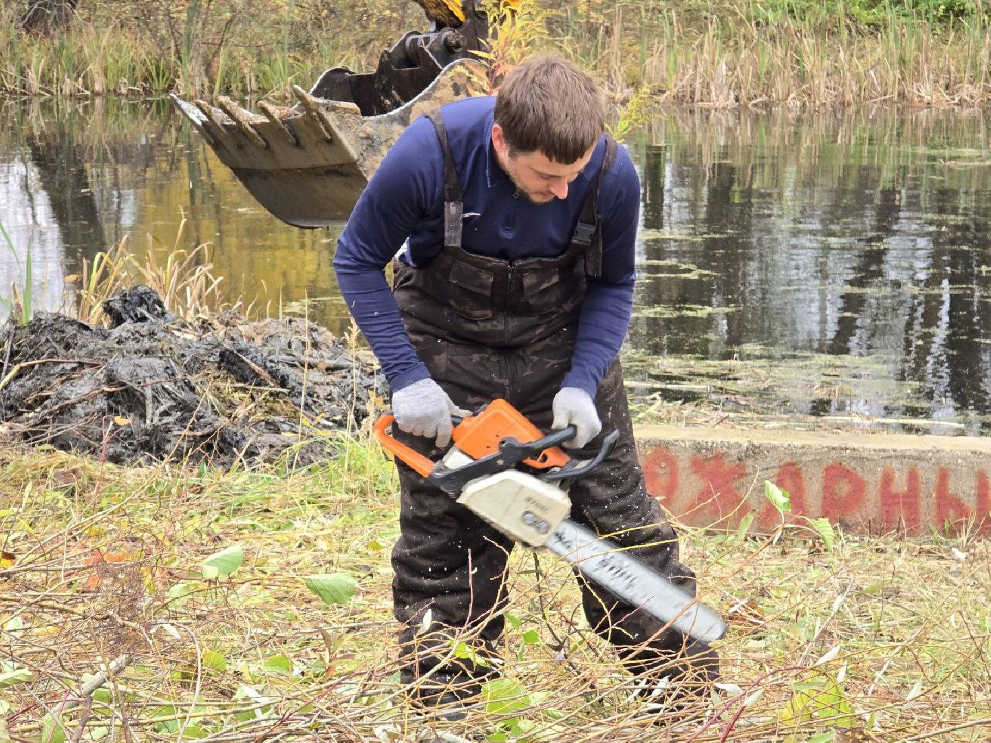 можайск, можайский муниципальный округ, подмосковье, благоустройство, противопожарный пруд, пожарный водоем, ремонт пруда,