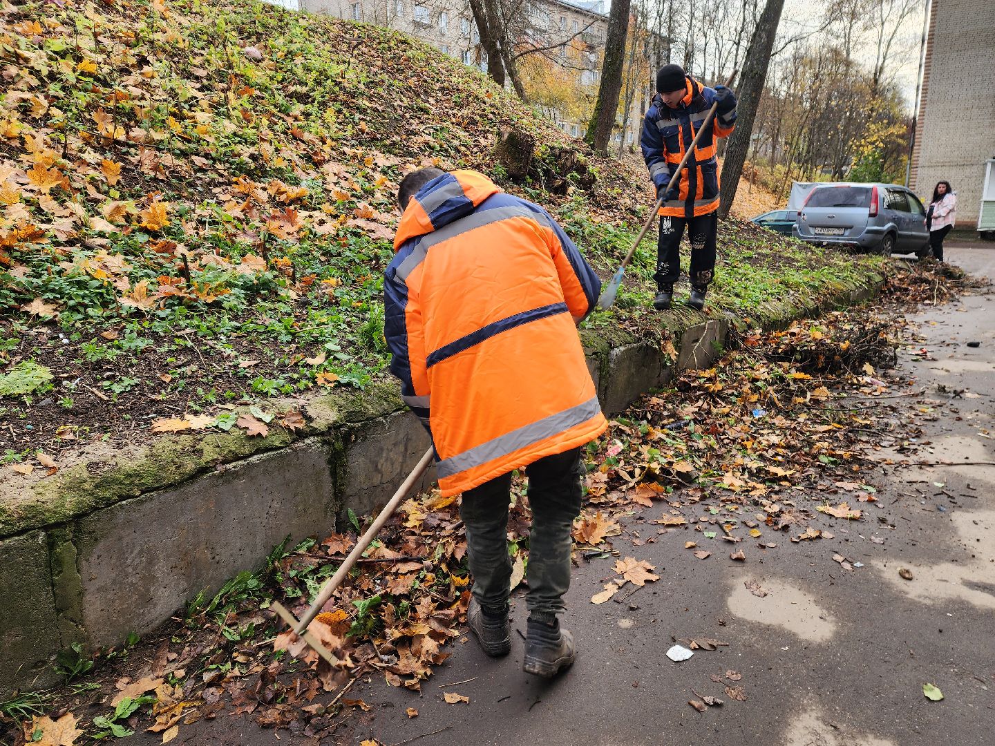 красноармейск, городской округ пушкинский, уборка во дворах, коммунальная служба,