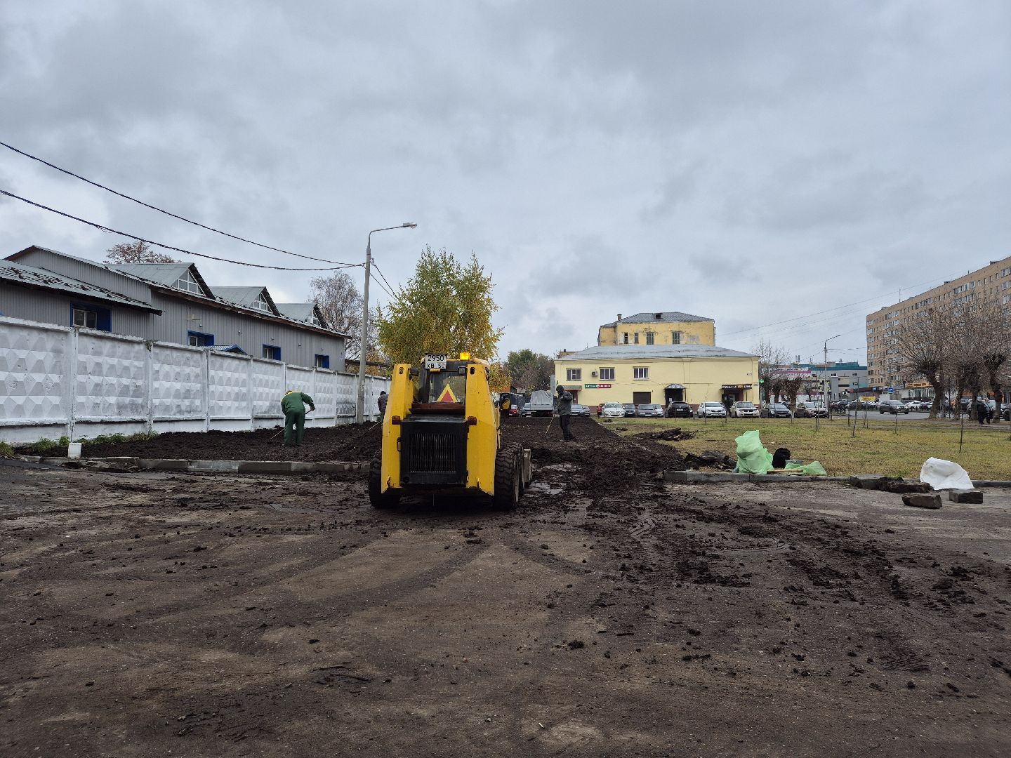 благоустройство территории, орехово-зуево, посев газона,