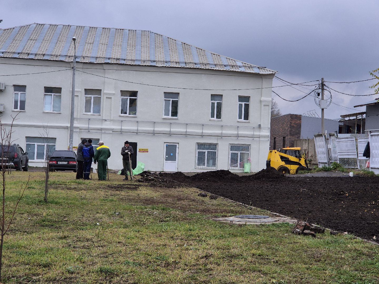 благоустройство территории, орехово-зуево, посев газона,