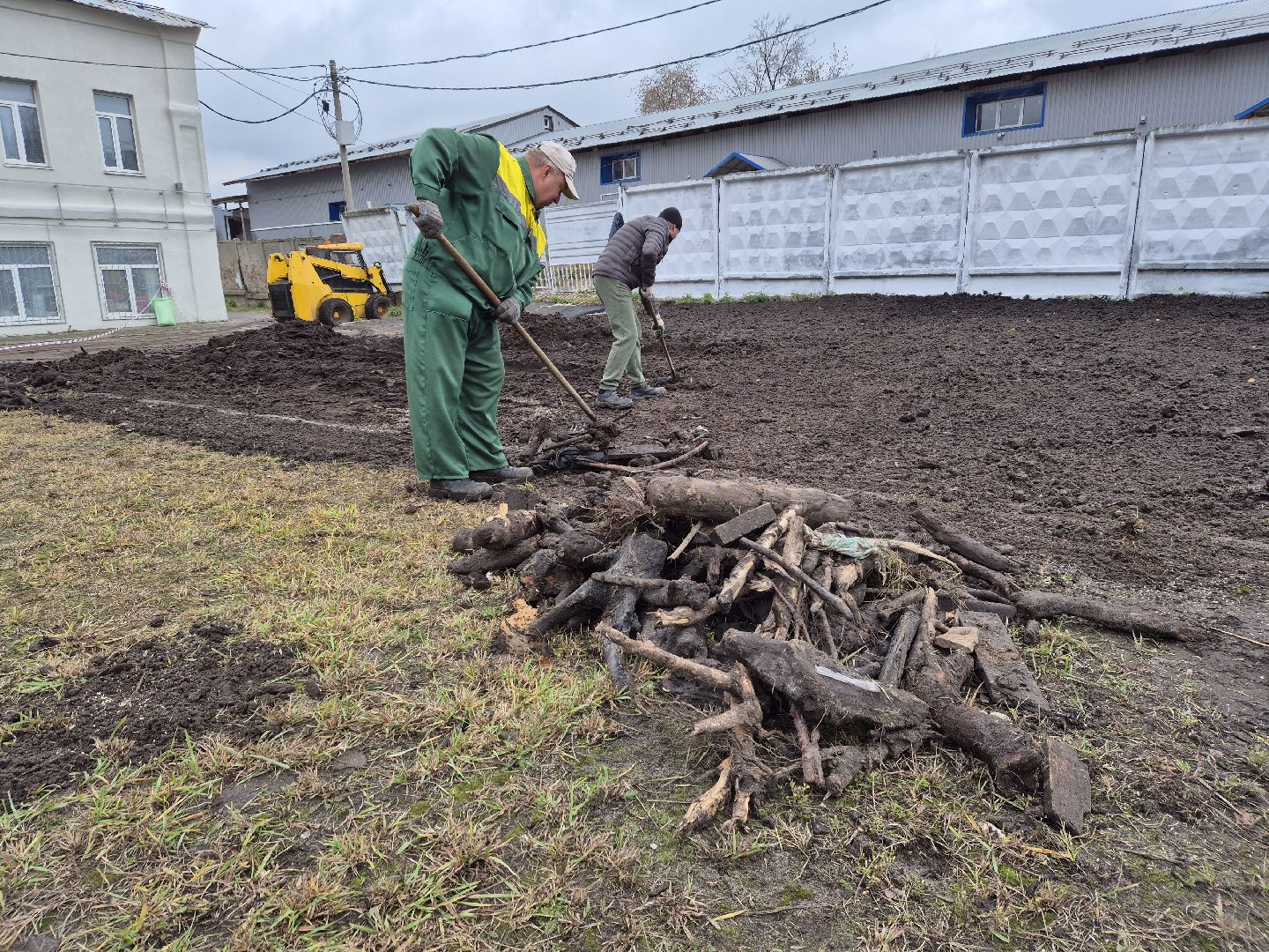 благоустройство территории, орехово-зуево, посев газона,