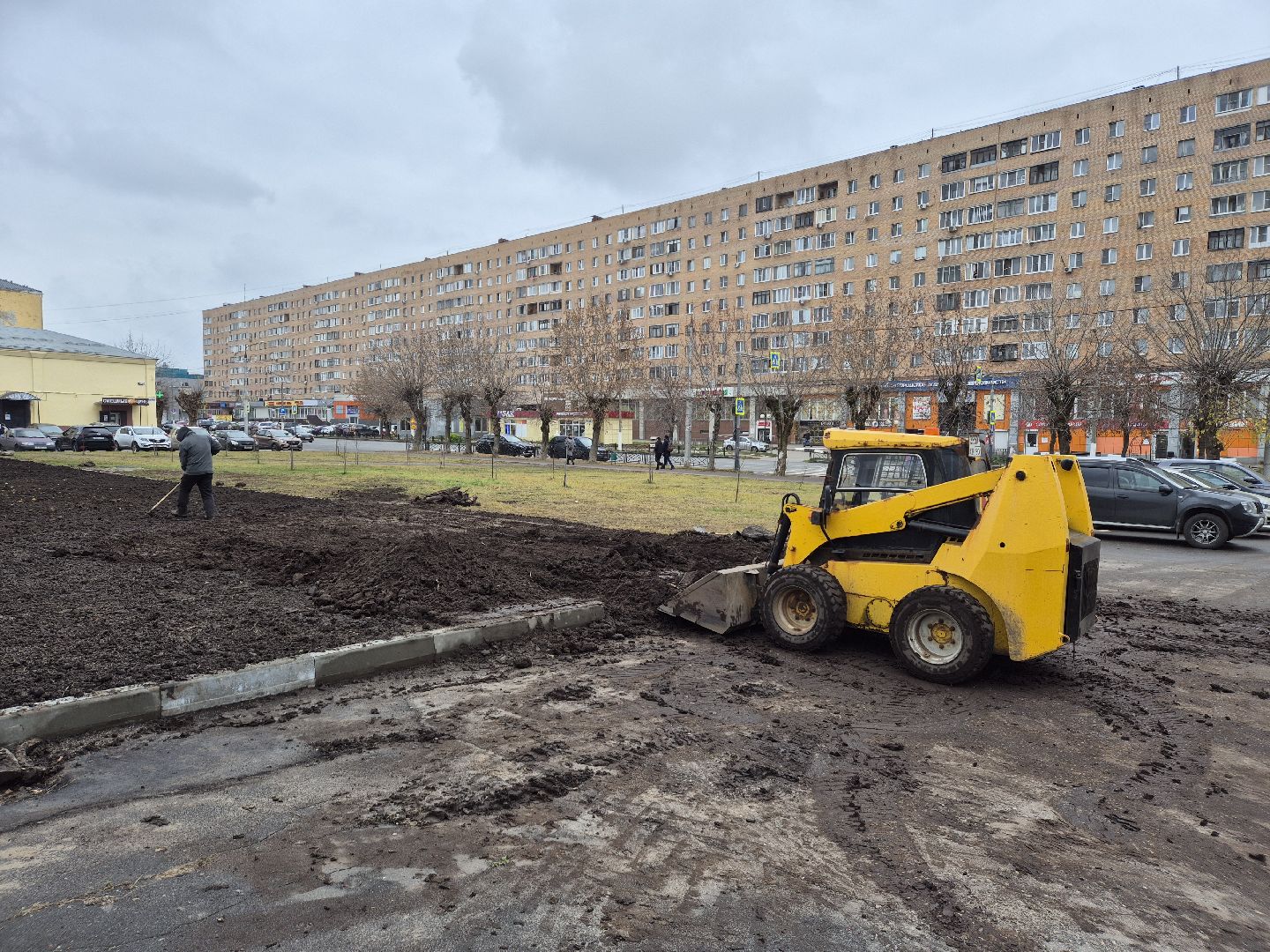 благоустройство территории, орехово-зуево, посев газона,