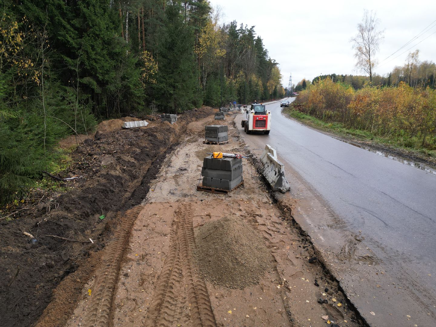 видео с коптера, велодорожка в лосино-петровском,
