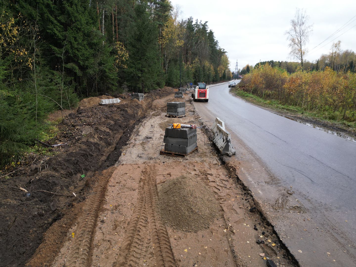 видео с коптера, велодорожка в лосино-петровском,