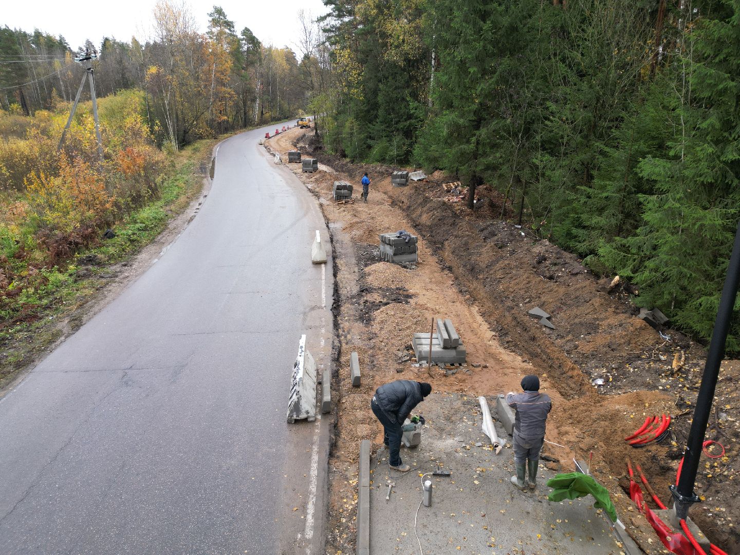 видео с коптера, велодорожка в лосино-петровском,