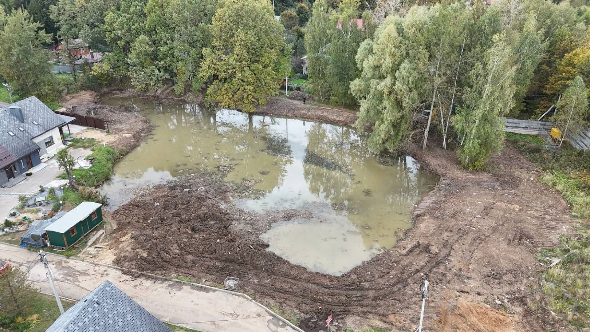 мытищи, расчистка пруда,