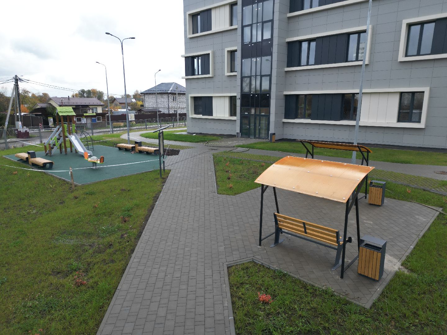 видео с коптера, новая поликлиника в лосино-петровском,